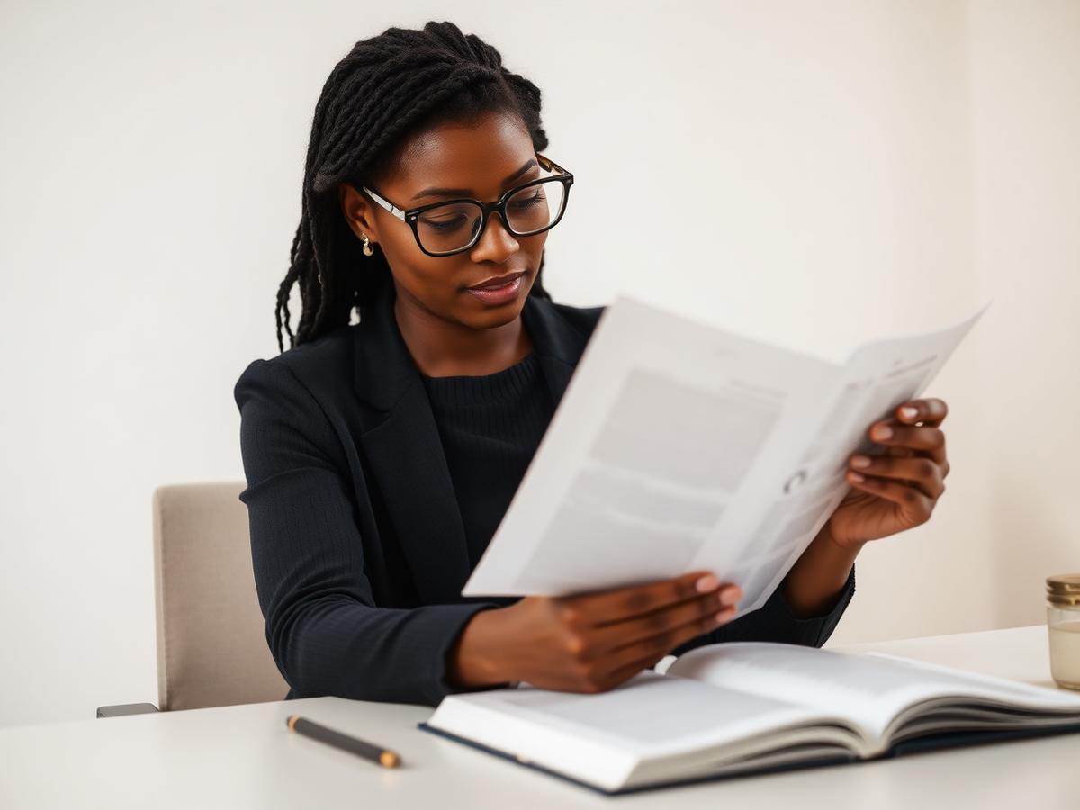 Academic papers and a notebook on soft linen